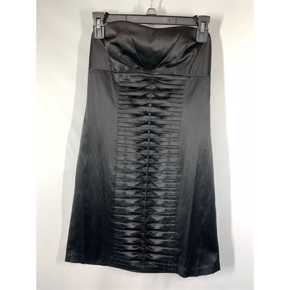 Jump Girl Women's Pleated Front Detail Strapless Dress Black Size Small